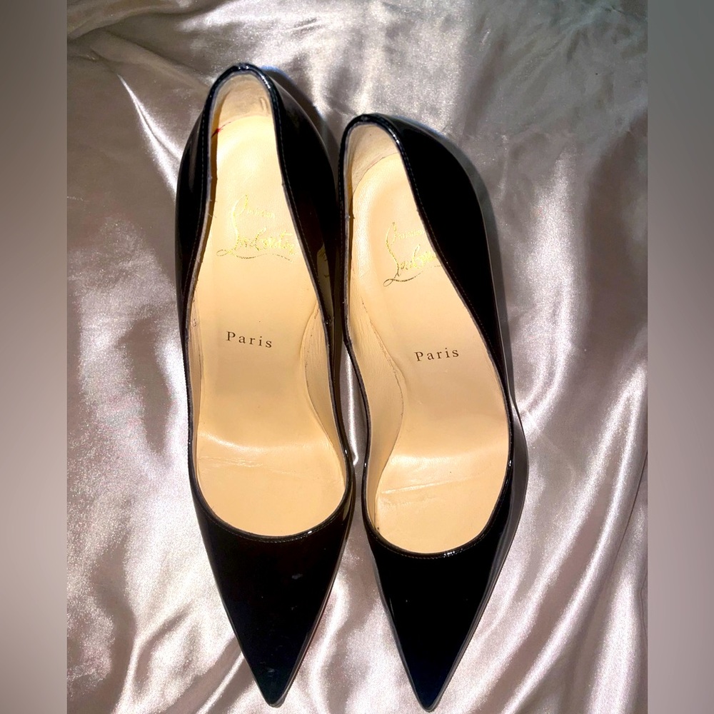 Black Patent leather Christian Louboutins - So Kate 120mm
